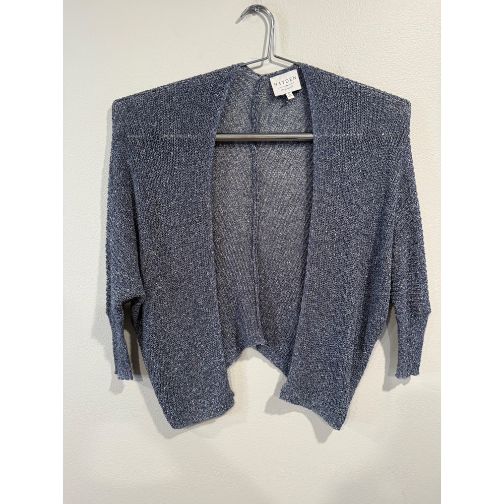 HAYDEN‎ Blue Heathered Knit Open Front Duster Cardigan Size M